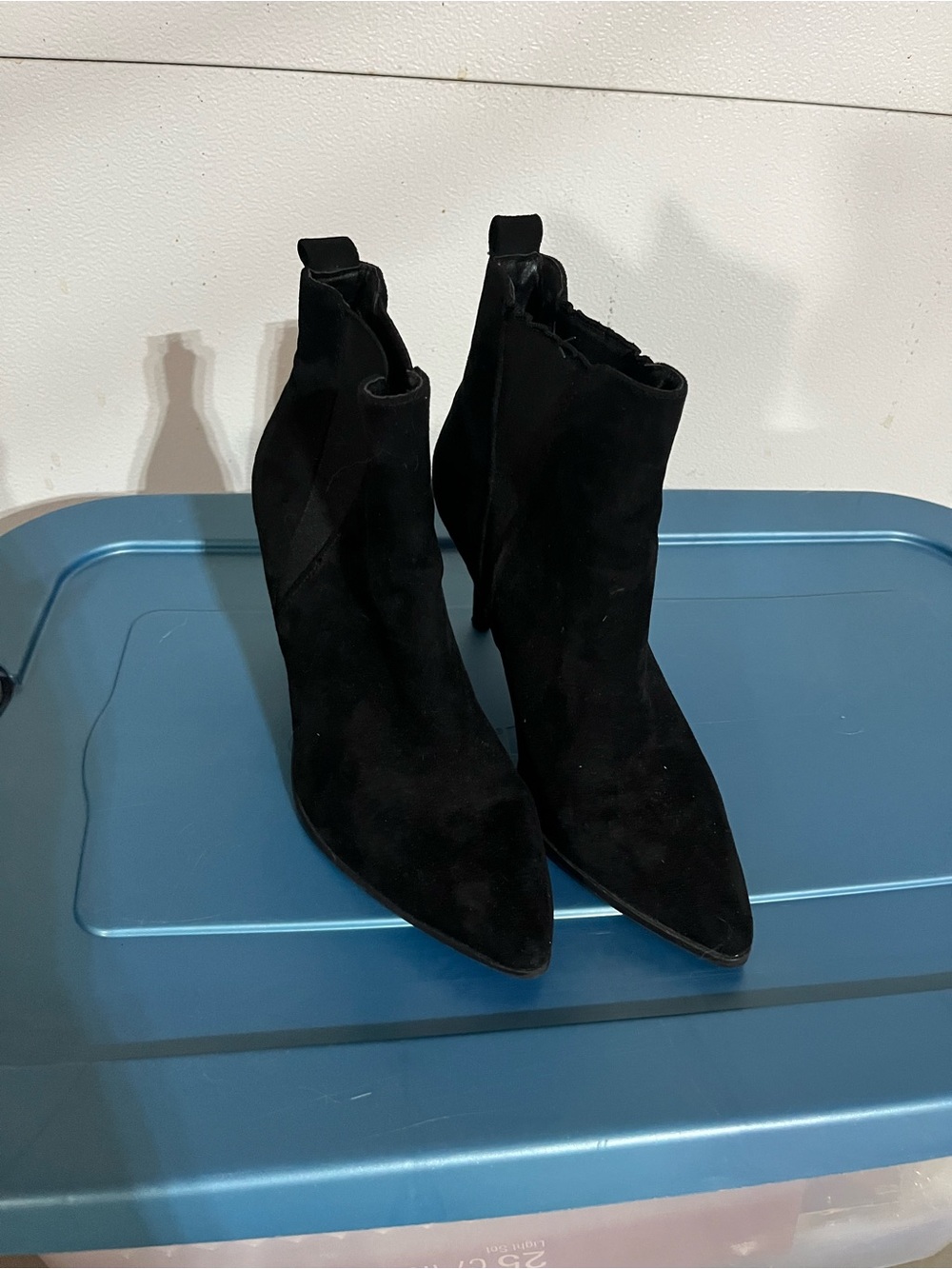 Forever 21 Black Suede Pointed Ankle Booties